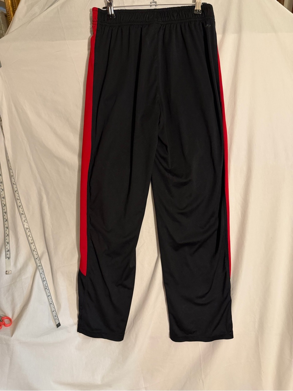 #557 Men’s Nike Black Sweatpants with Red Side Panels